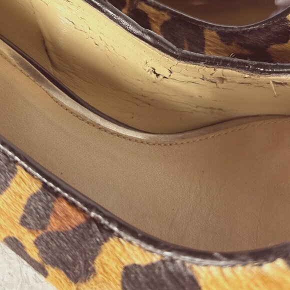 Antonio Melani SZ9 Leopard calf hair leather heels Chic Old Money Timeless - Picture 10 of 10